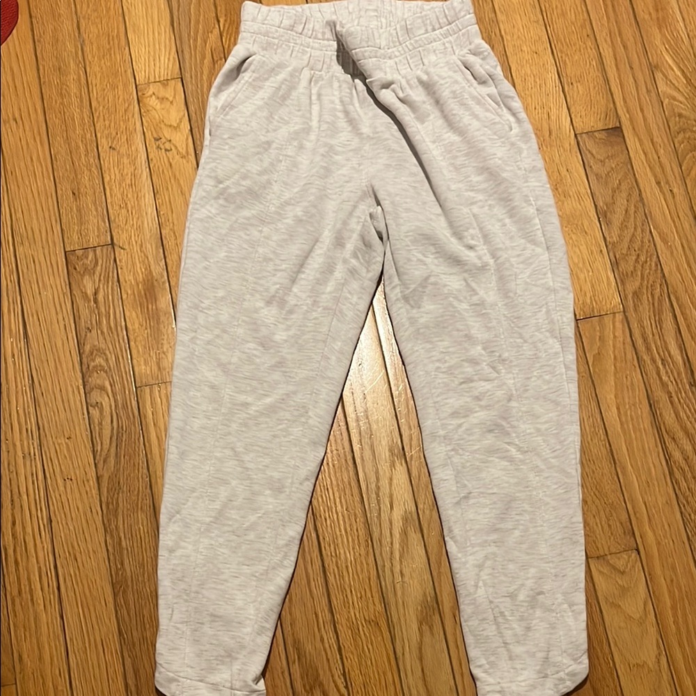 Danskin Gray Track Pants with Elastic Waistband and Tapered Ankles